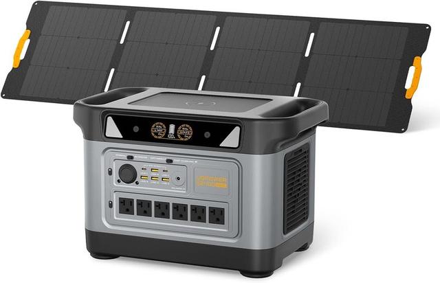 UDPOWER S2400 Portable Power Station(Solar Panel Option), 2083Wh LiFePO4, 2400W (Surge 3000W) UPS, 6 AC Outlets, Solar Generator for RVs Camping Emergency, Home Backup (Bundle(S2400+210W panel))