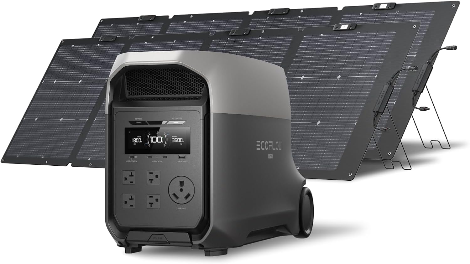 EF ECOFLOW DELTA 3 Ultra 3072Wh Solar Generator with 2X220W Solar Panels