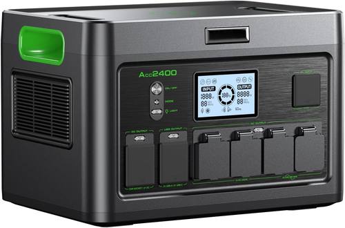 Portable Power Station 2400W, 1843.2Wh Solar Generator Home Use Outages