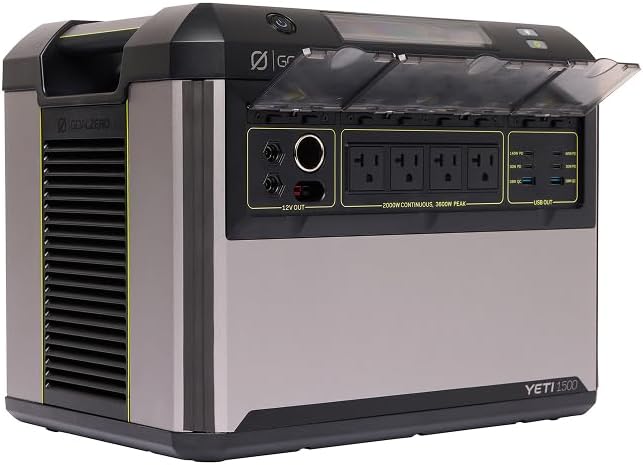 Goal Zero Yeti 1500 Portable Power Station, Solar Generator Ready, LiFePO4